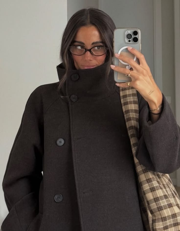Claudine Long Belted High Collar Coat