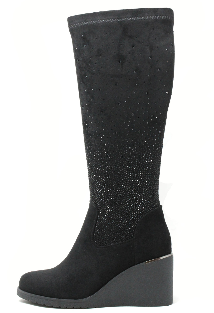 Sparkle Knee High Wedge Boot