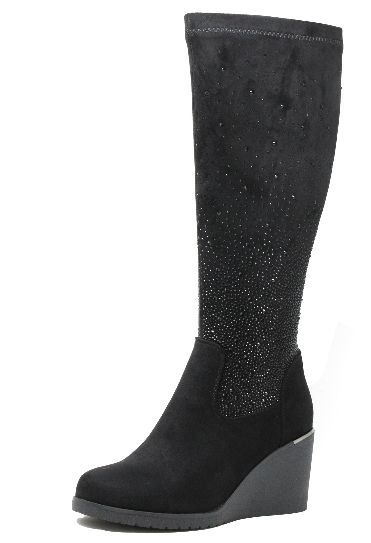 Sparkle Knee High Wedge Boot