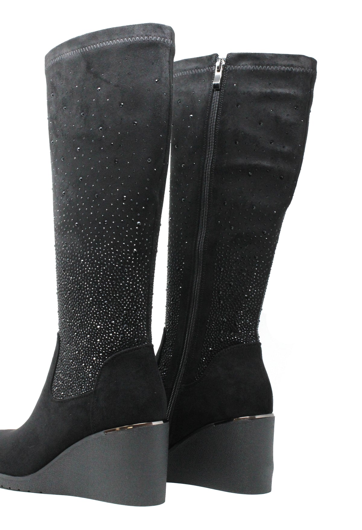 Sparkle Knee High Wedge Boot