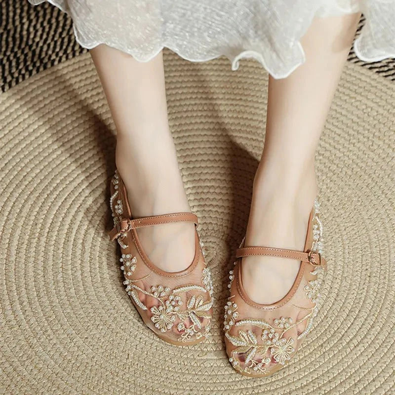 Juliana Mesh Flat Shoes