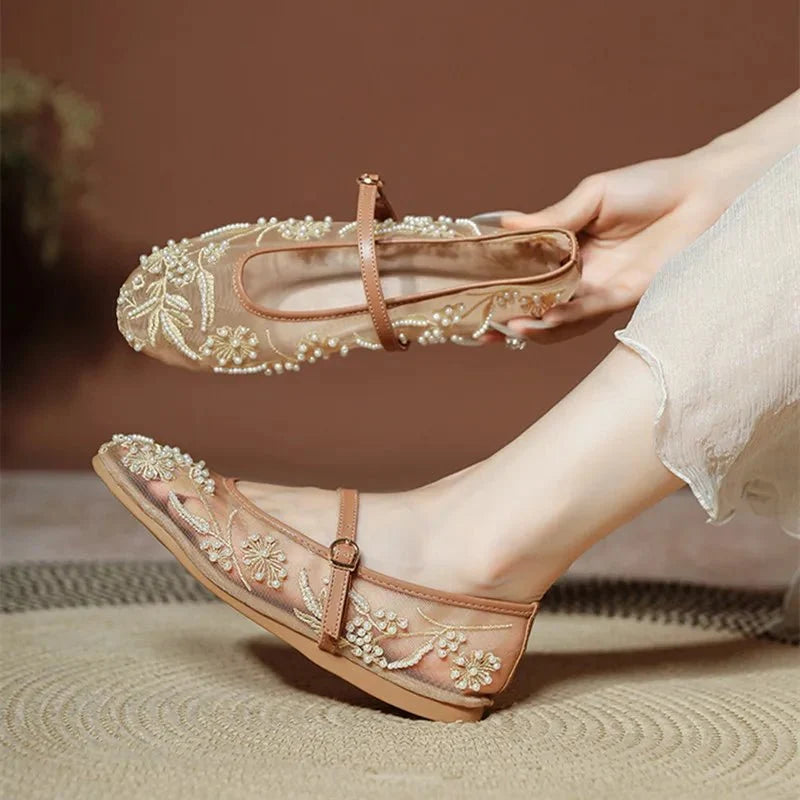 Juliana Mesh Flat Shoes