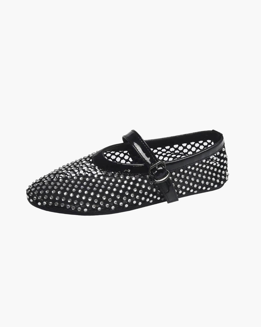 Nora Rhinestone Mesh Ballerina Shoes