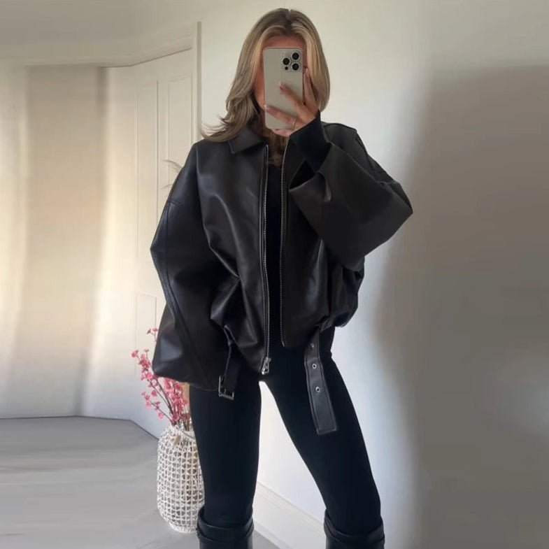Carine Leather Moto Jacket