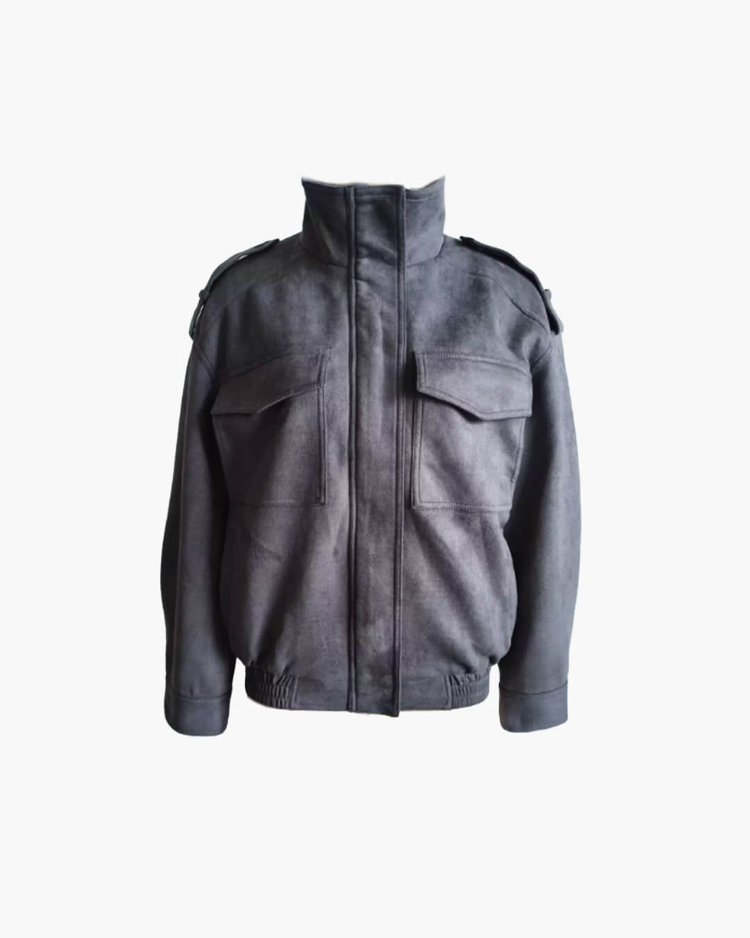 Charice High-Neck Suede Jacket