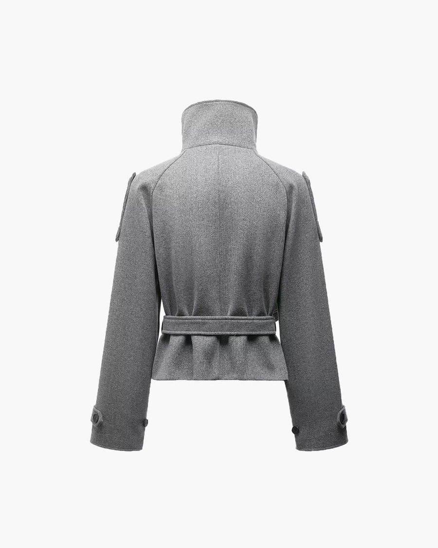 Debbie Stand Collar Short Trench Coat