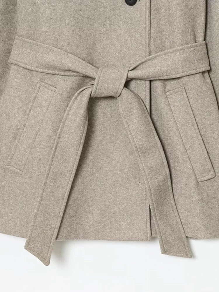 Felly Faux Wool Coat with Belt