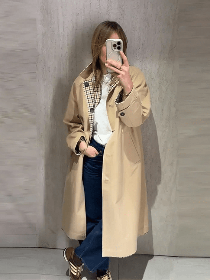 Florence Reversible Plaid Long Coat