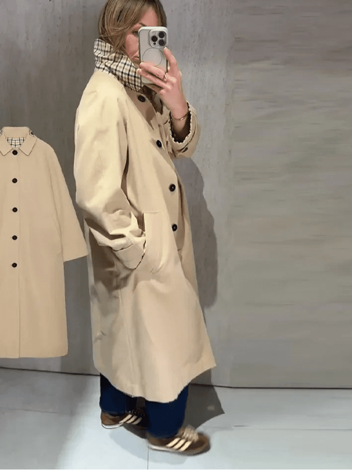 Florence Reversible Plaid Long Coat
