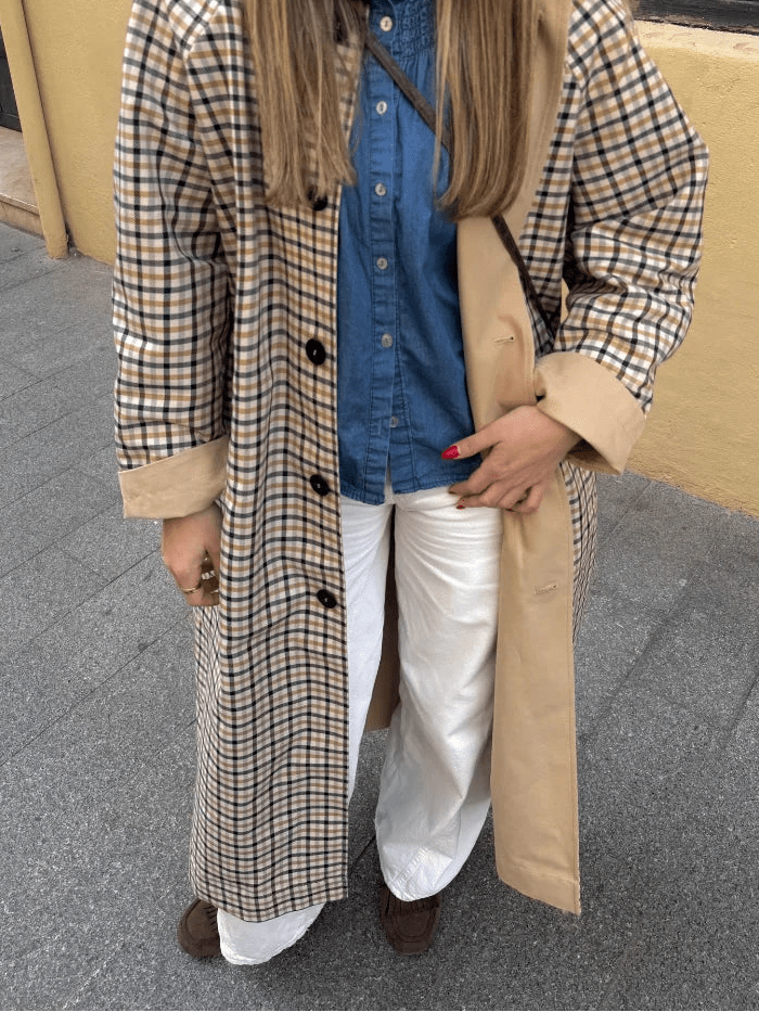 Florence Reversible Plaid Long Coat