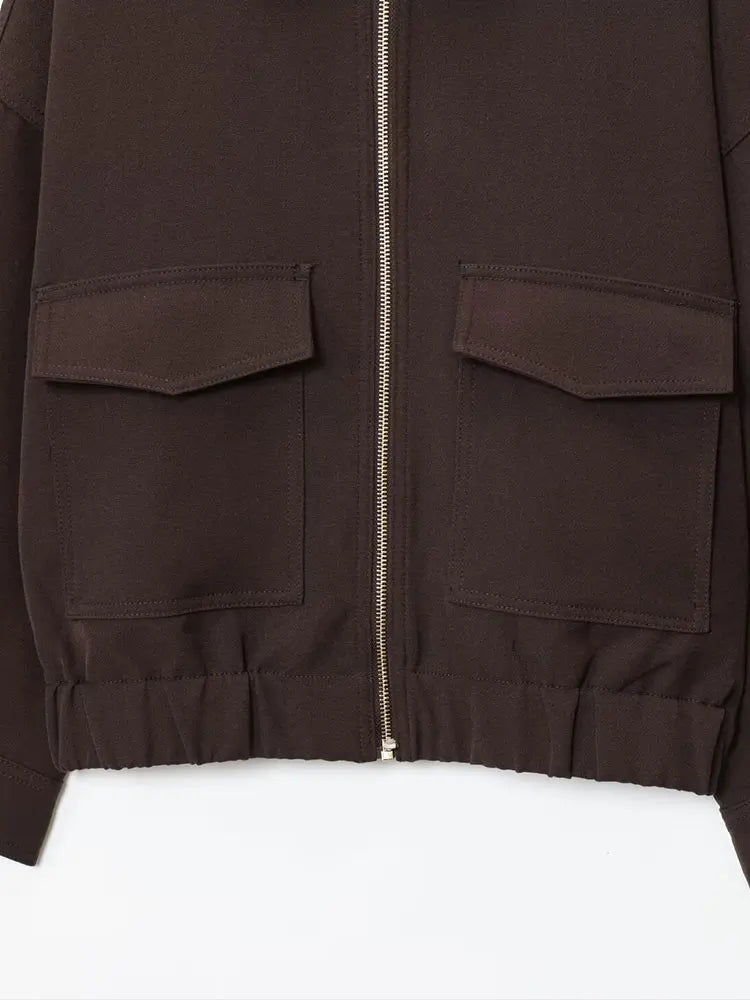 Ginny Flap Pocket Bomber Jacket