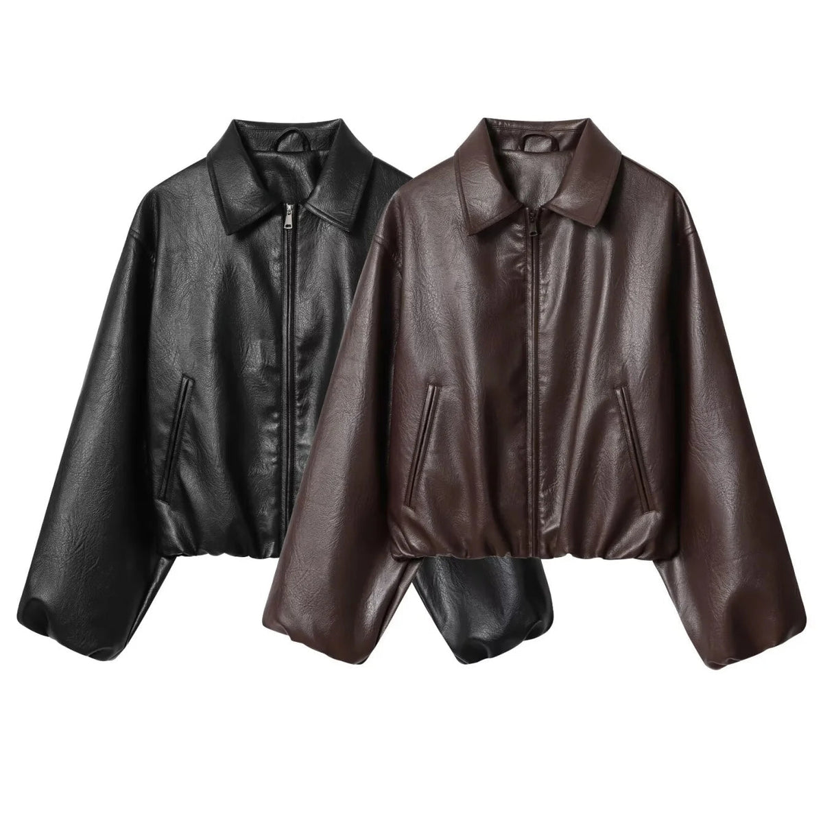 Jenny Faux Leather Bomber Jacket