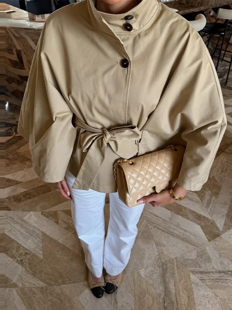 Kimberly Cape-Style Belted Coat
