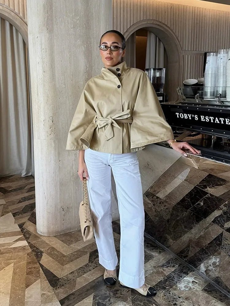 Kimberly Cape-Style Belted Coat