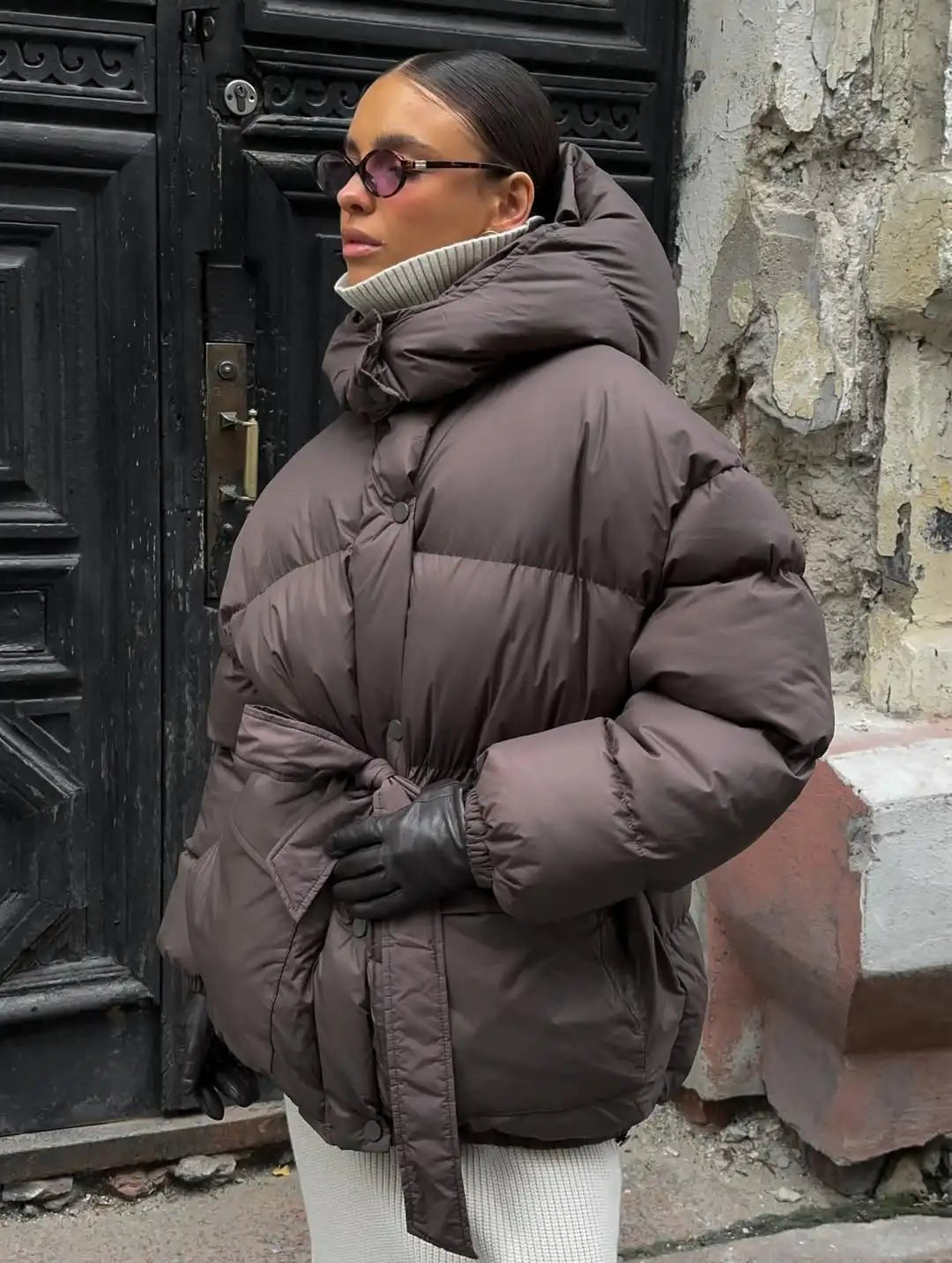 Lorna Lace Up Hooded Coat
