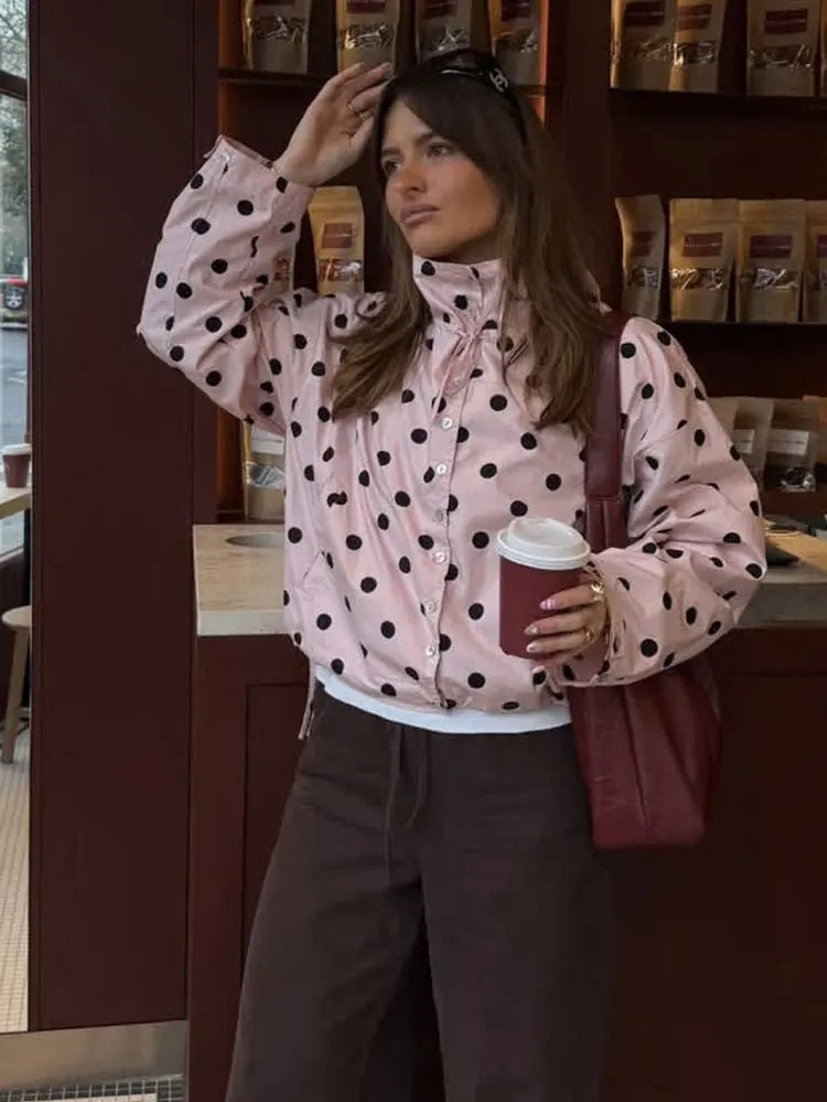 Margaret Drawstring Polka Dot Jacket