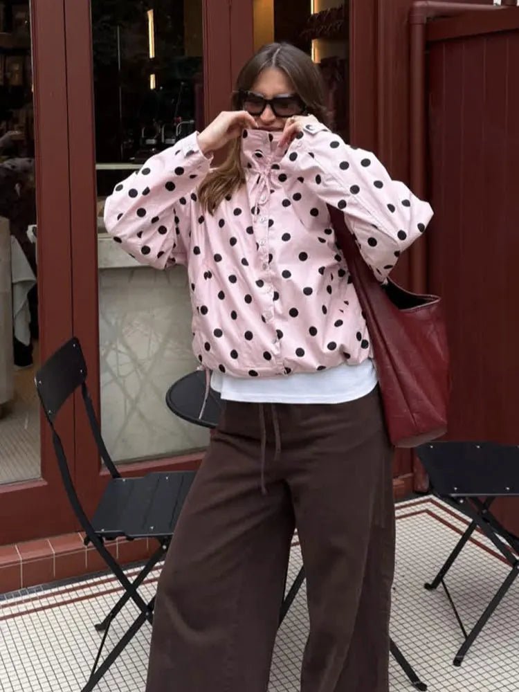 Margaret Drawstring Polka Dot Jacket