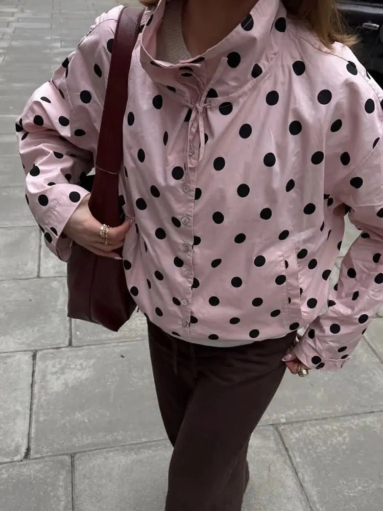 Margaret Drawstring Polka Dot Jacket