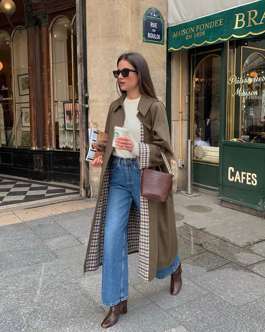 Mavy Long Button Trench Coat