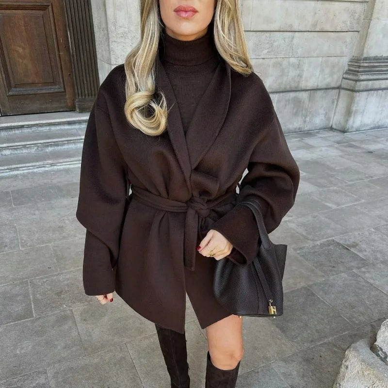 Monica Belted Oversized Wrap Coat