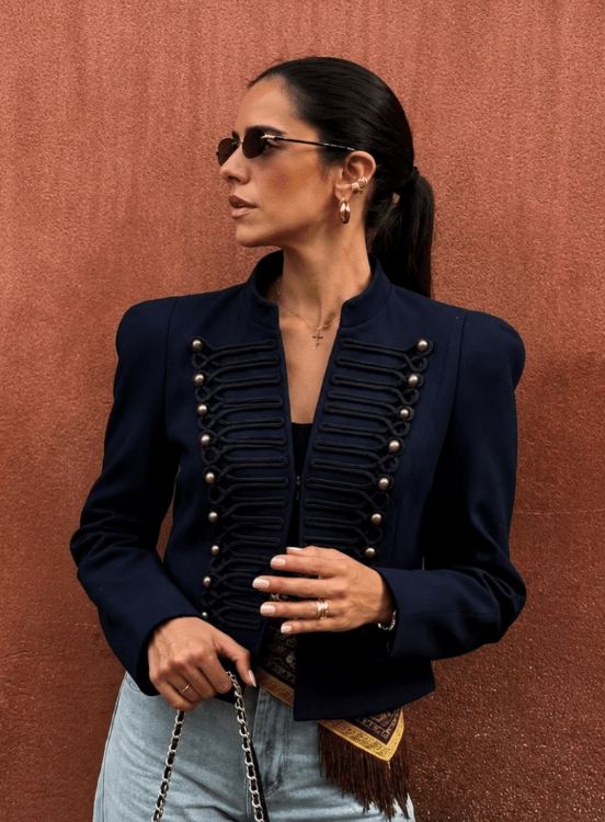 Nadya Stand Collar Napoleon Jacket