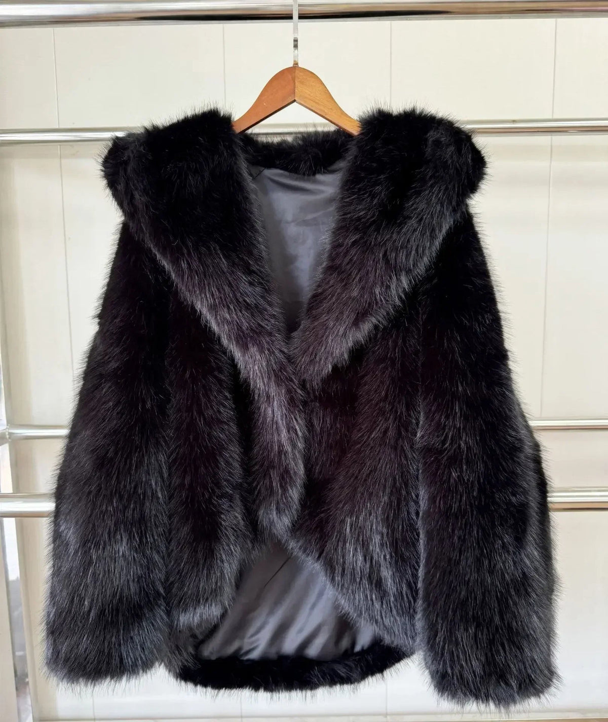 Nicki Hooded Faux Fur Coat