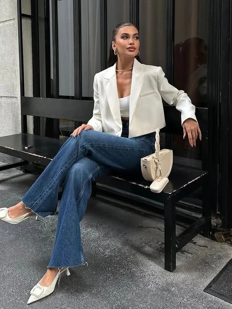 Olga Padded Cropped Suit Jacket