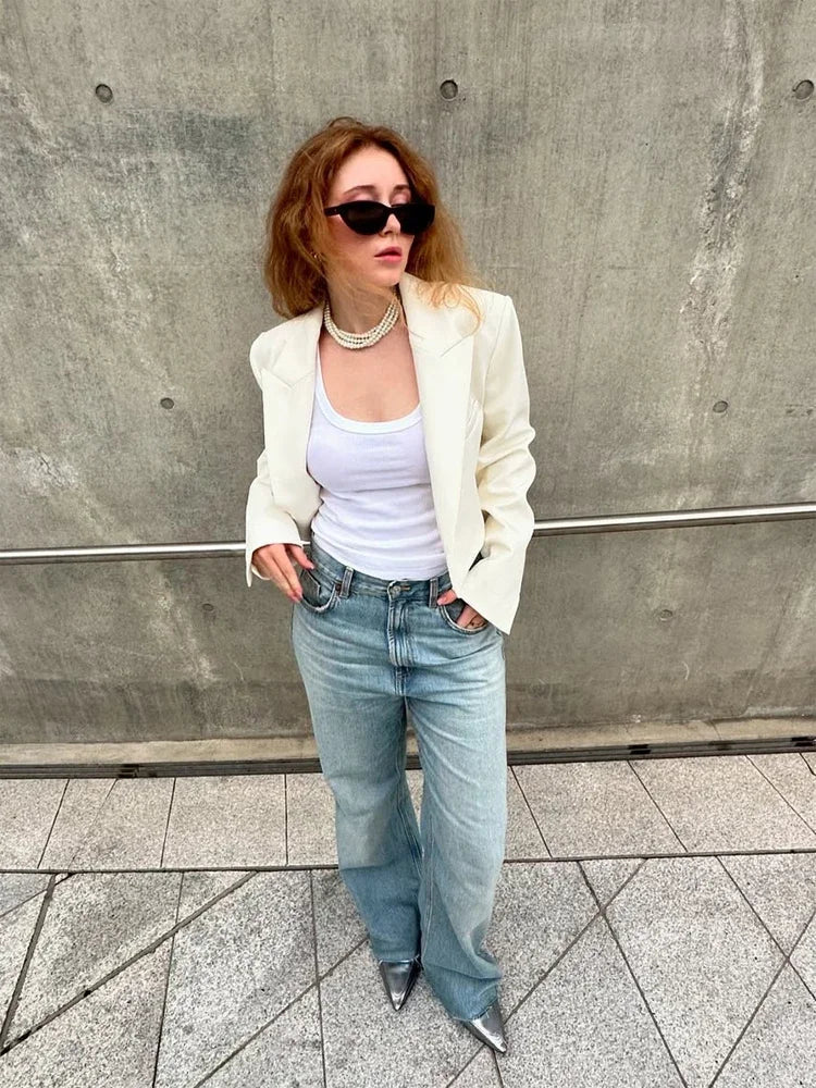 Olga Padded Cropped Suit Jacket