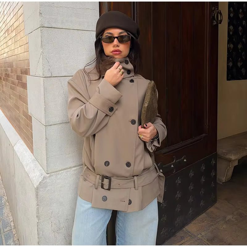Saddie Belted Short Trench Coat