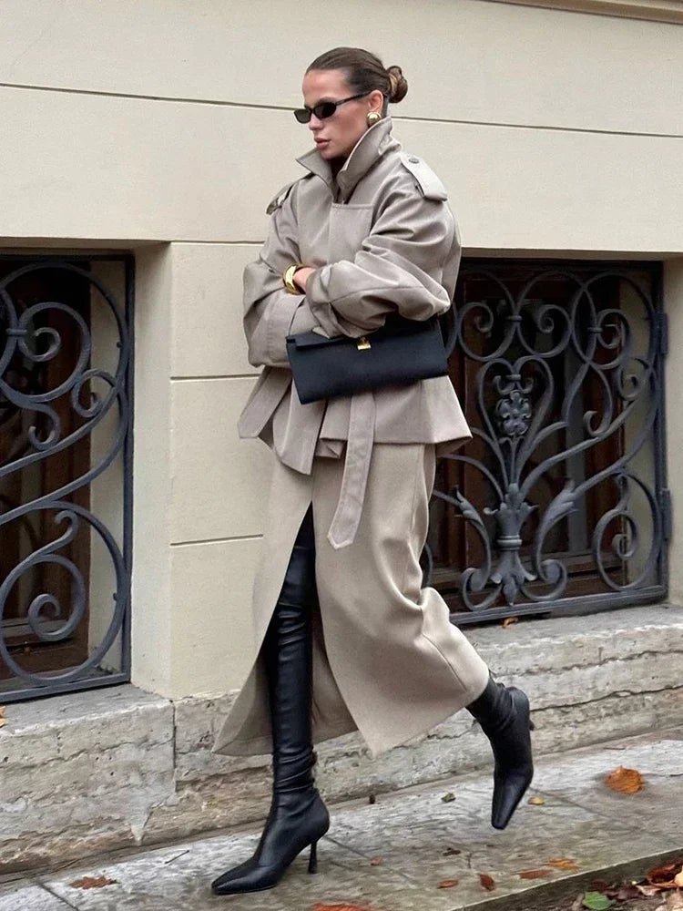 Sandy Lace Up Short Trench Coat