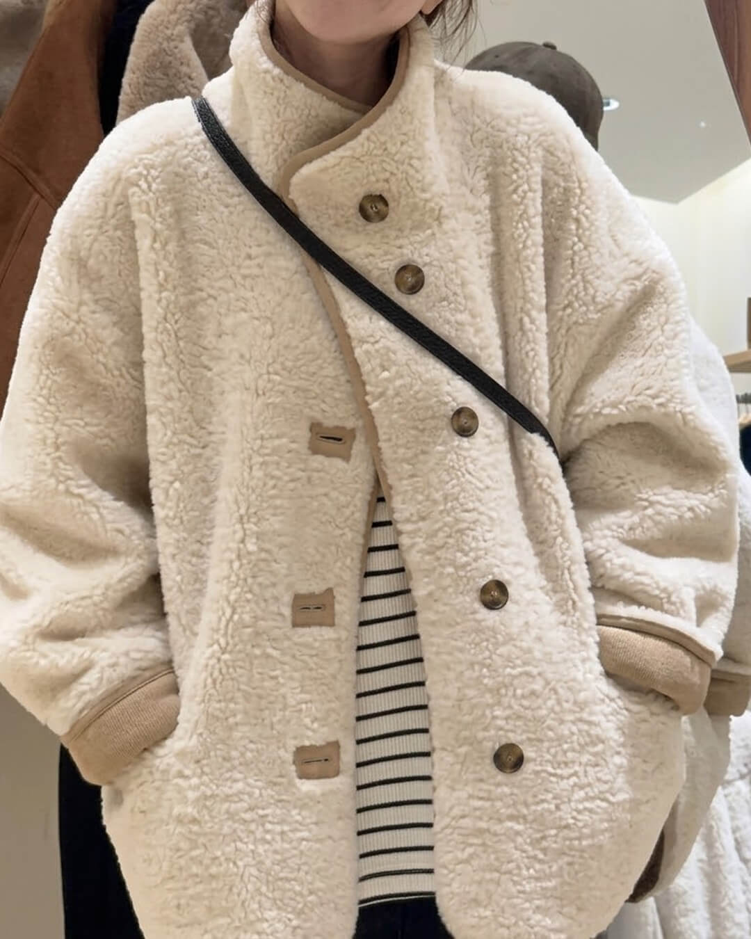 Vanya Stand Collar Faux Fur Coat