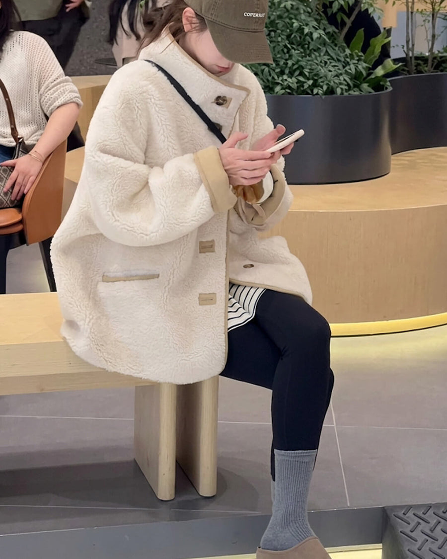 Vanya Stand Collar Faux Fur Coat