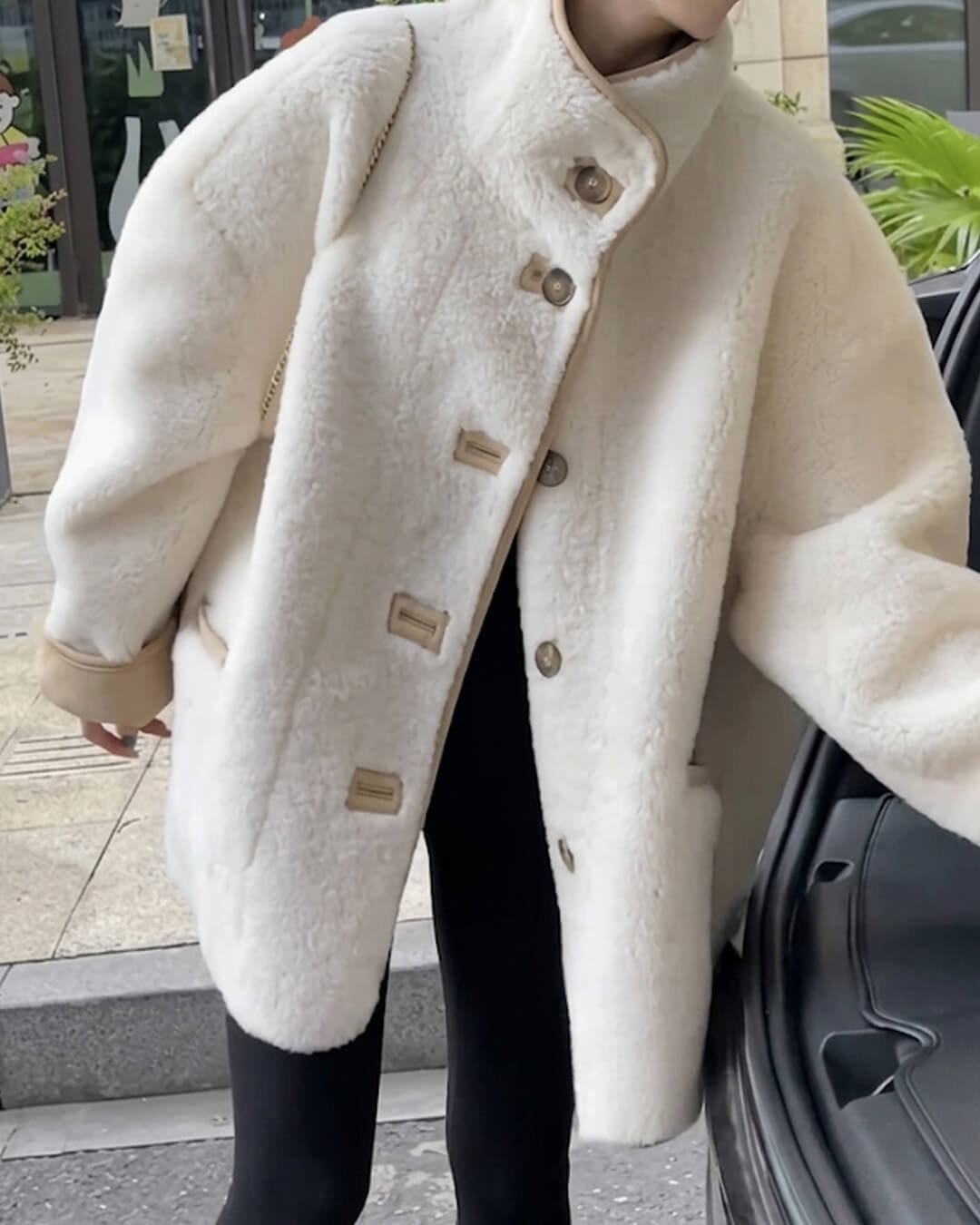 Vanya Stand Collar Faux Fur Coat