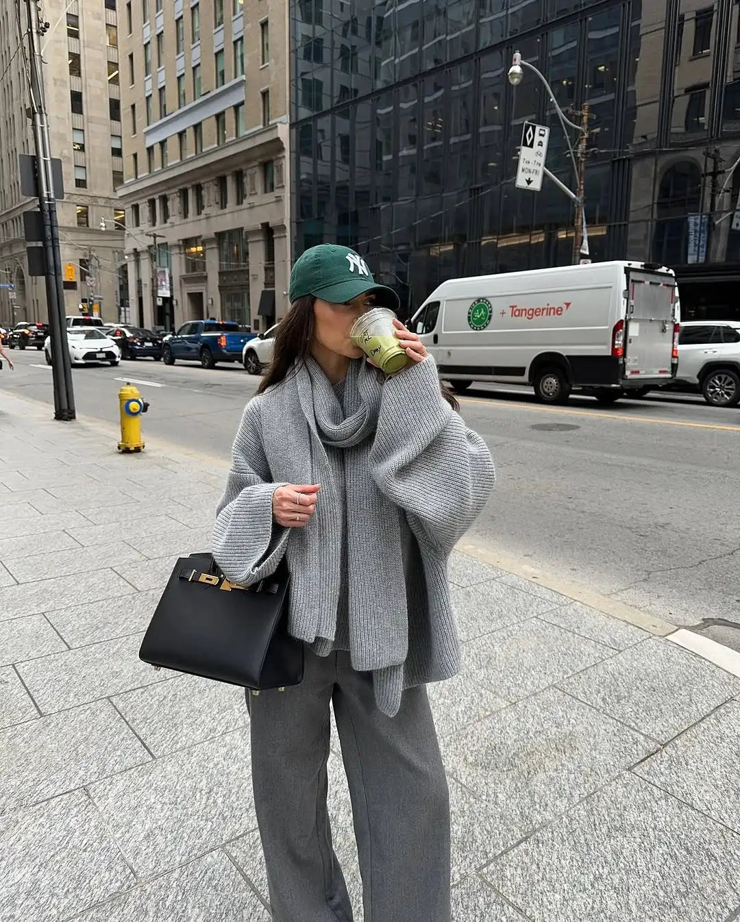 Xia Loose Knit Pullover with Scarf