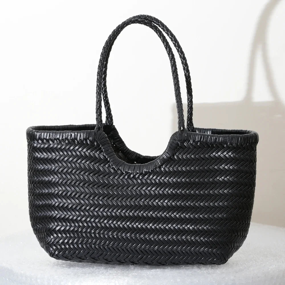 Bianca Handwoven Leather Tote Bag