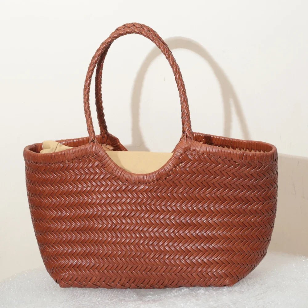 Bianca Handwoven Leather Tote Bag