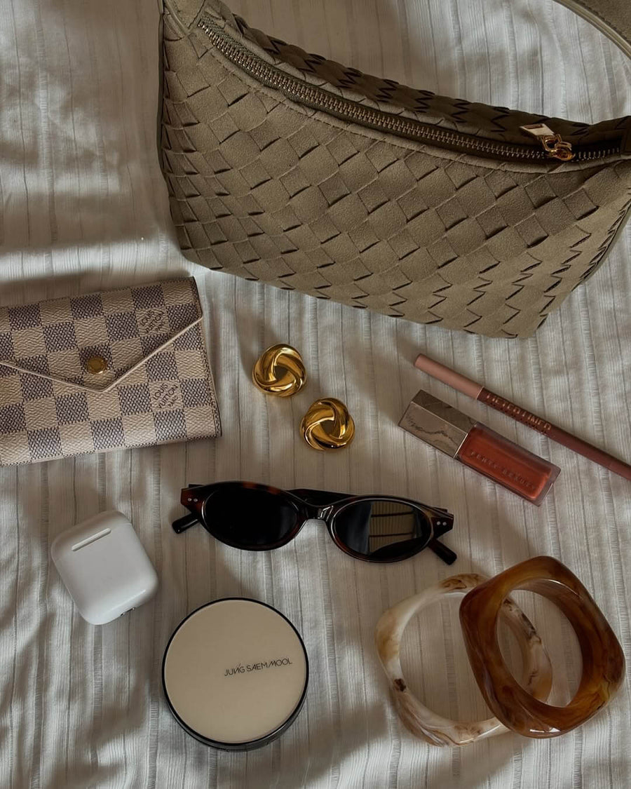 Mica Woven Suede Leather Bag