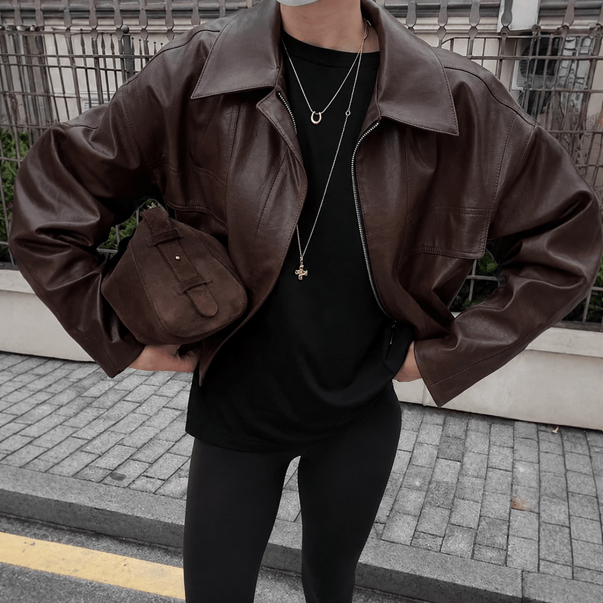 Azara Vintage Faux Leather Jacket