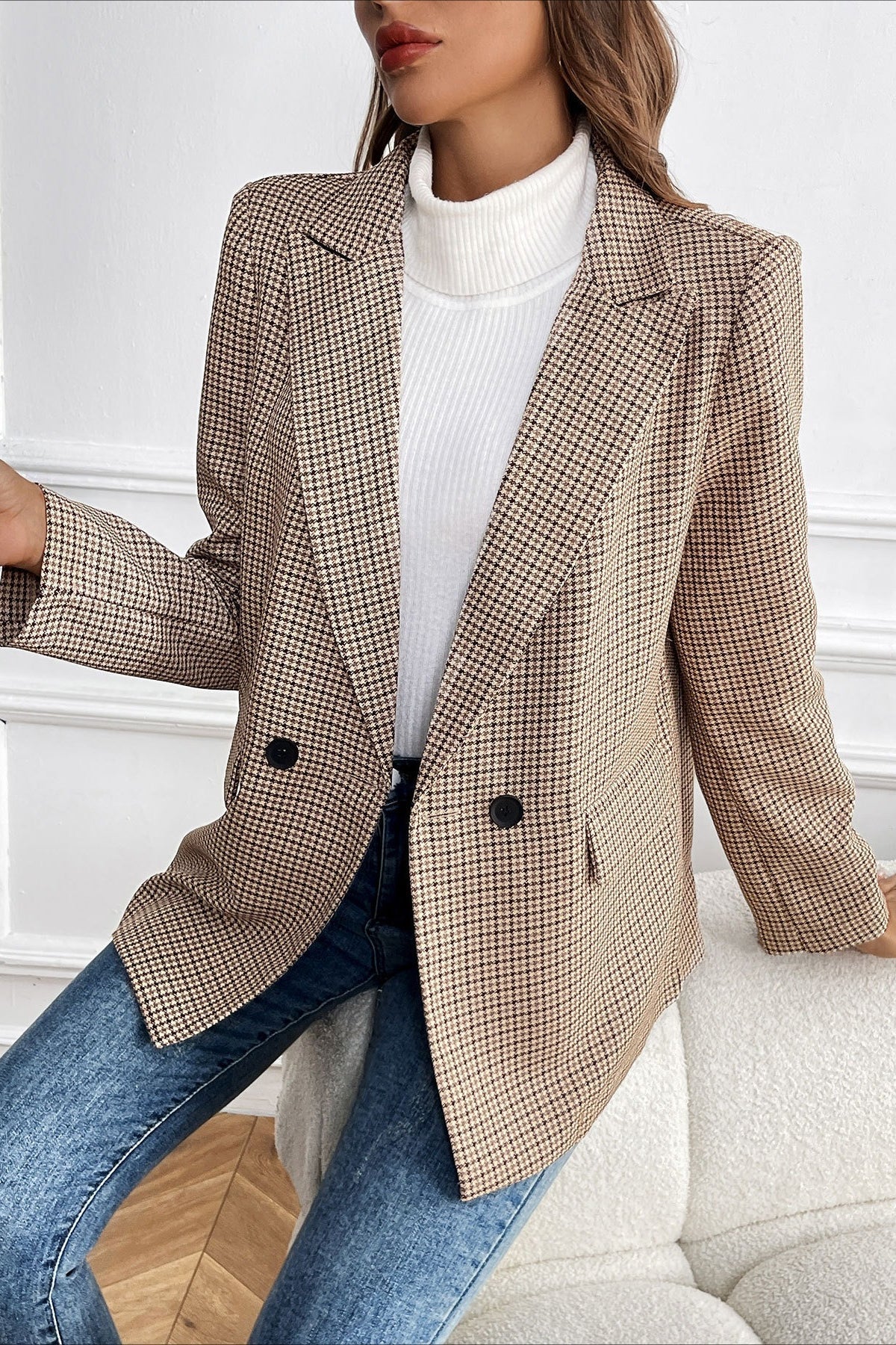 Beatrice Vintage Houndstooth Blazer