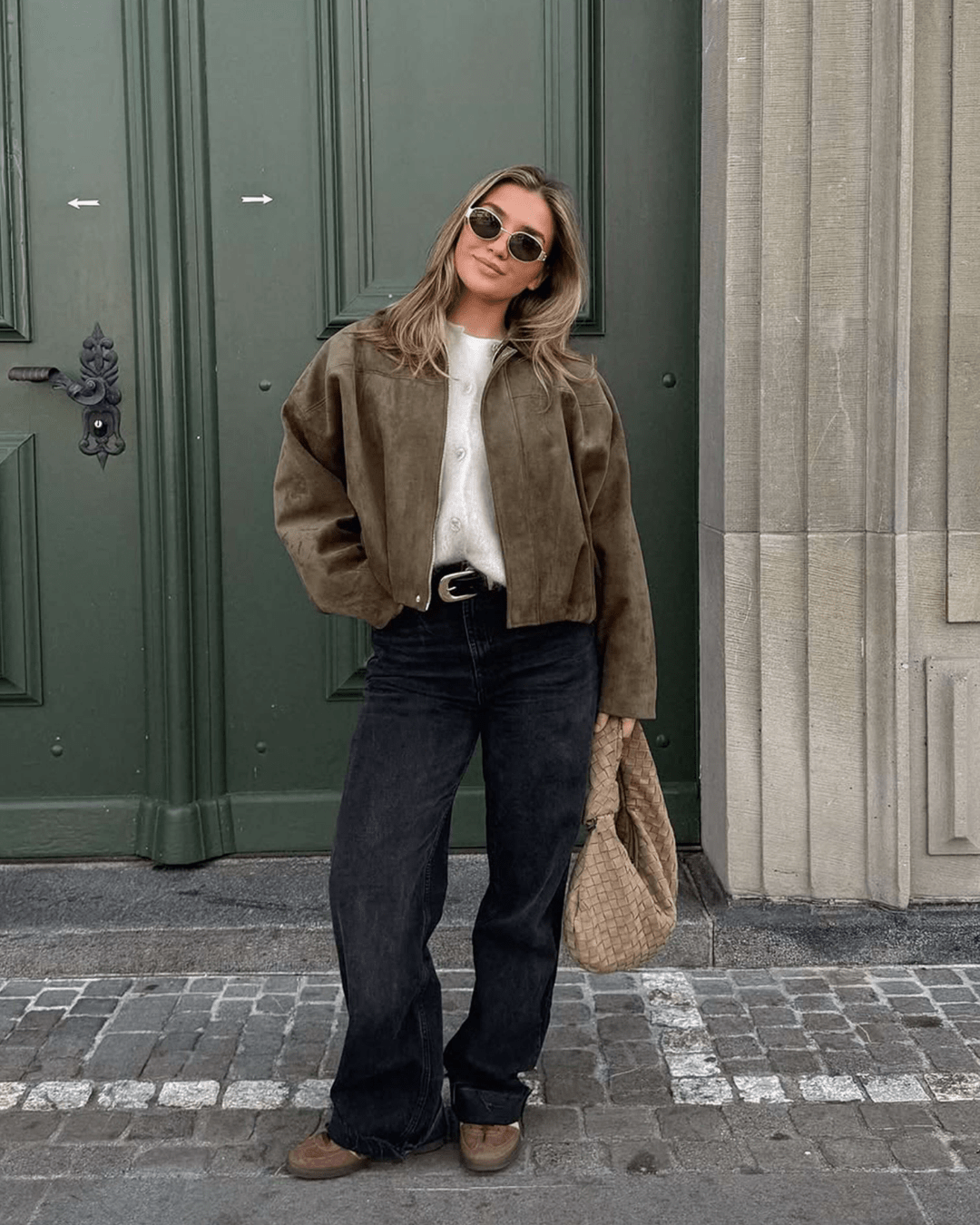 Constance Faux Suede Bomber Jacket