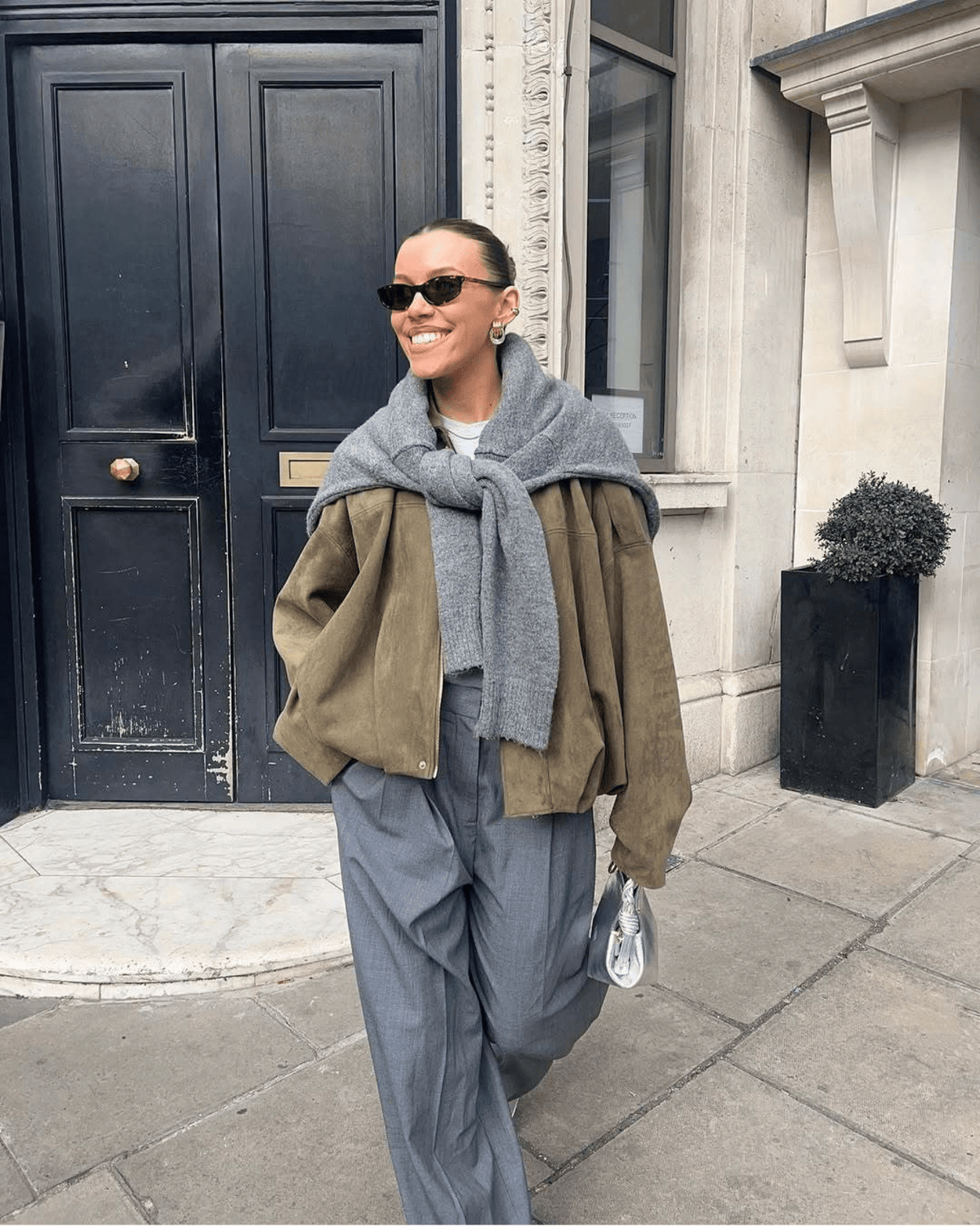 Constance Faux Suede Bomber Jacket