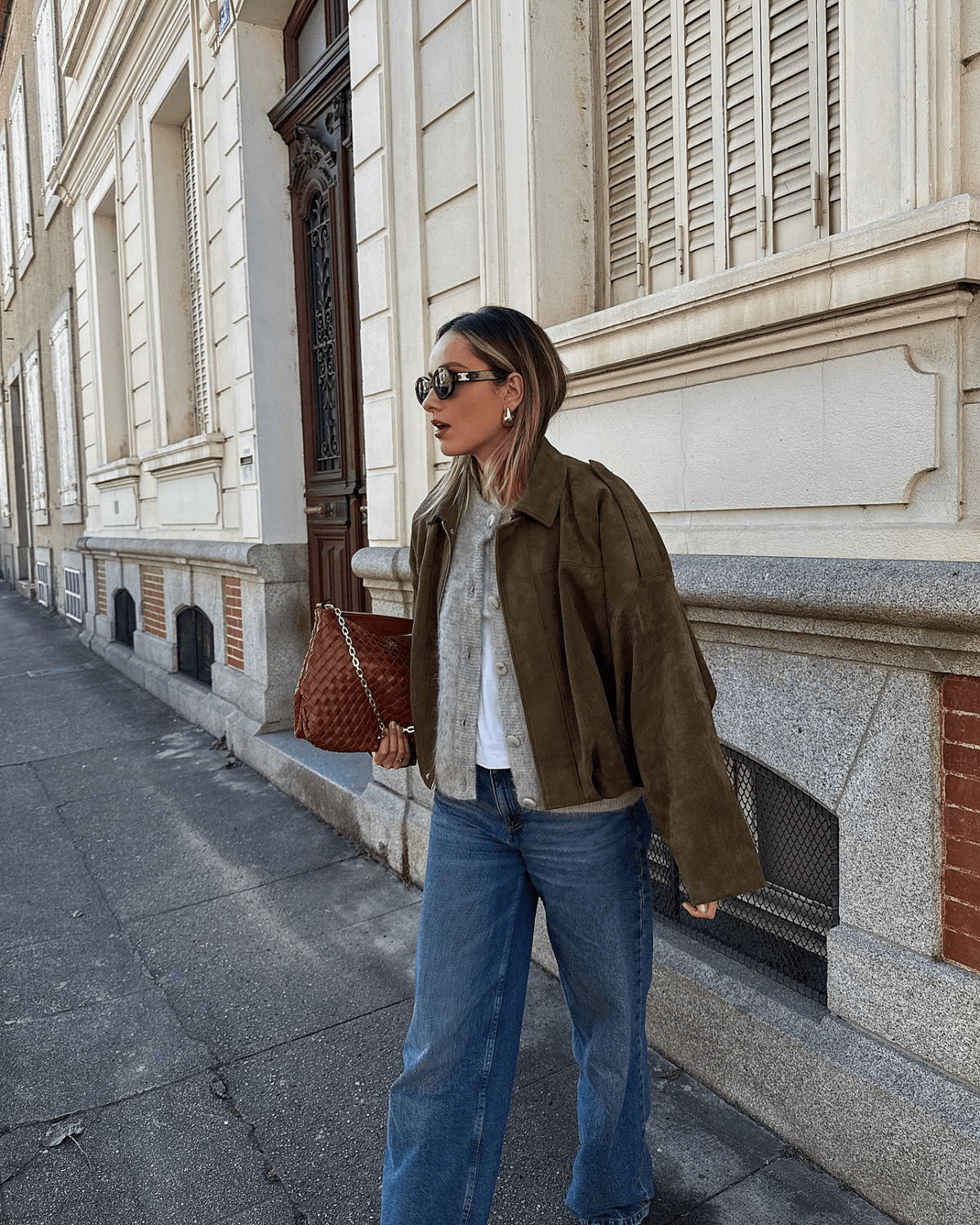 Constance Faux Suede Bomber Jacket