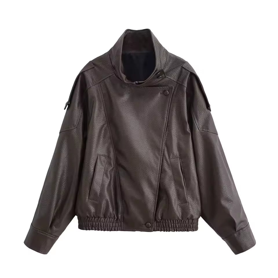 Elena Asymmetric Button Pocket Jacket