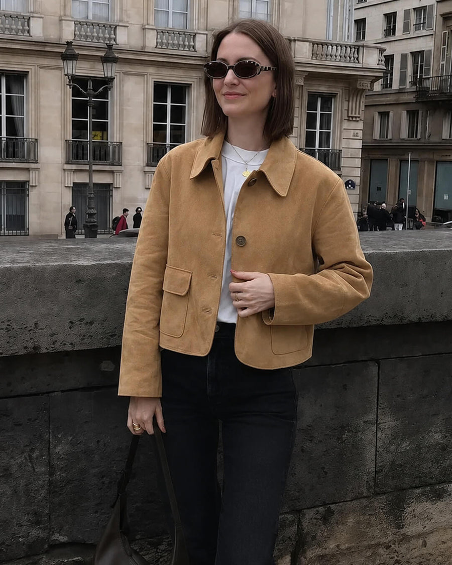 Jane Faux Suede Cropped Jacket