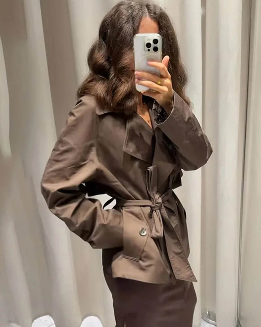 Alianna Belted Short Trench Coat