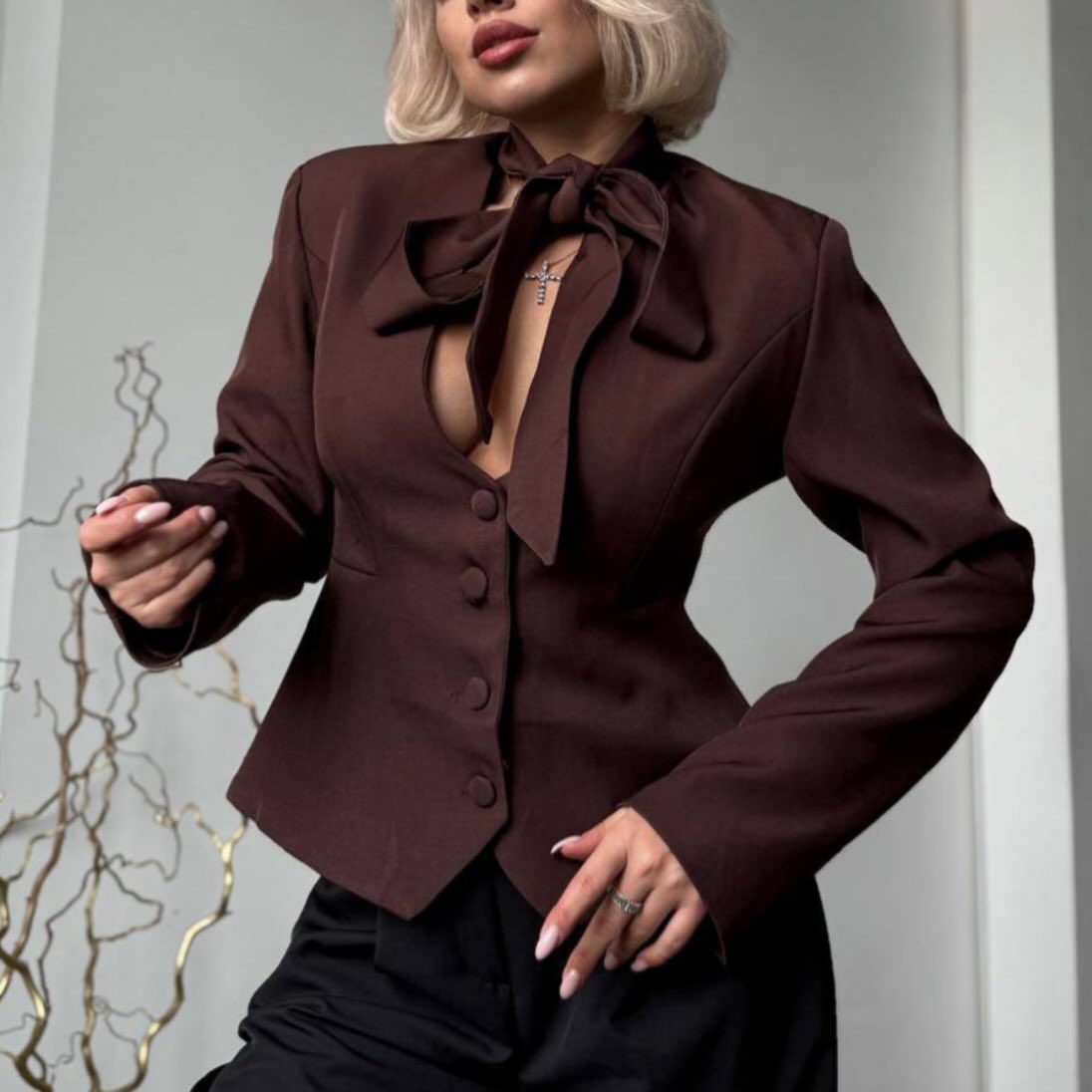 Angie Lace Up Blazer