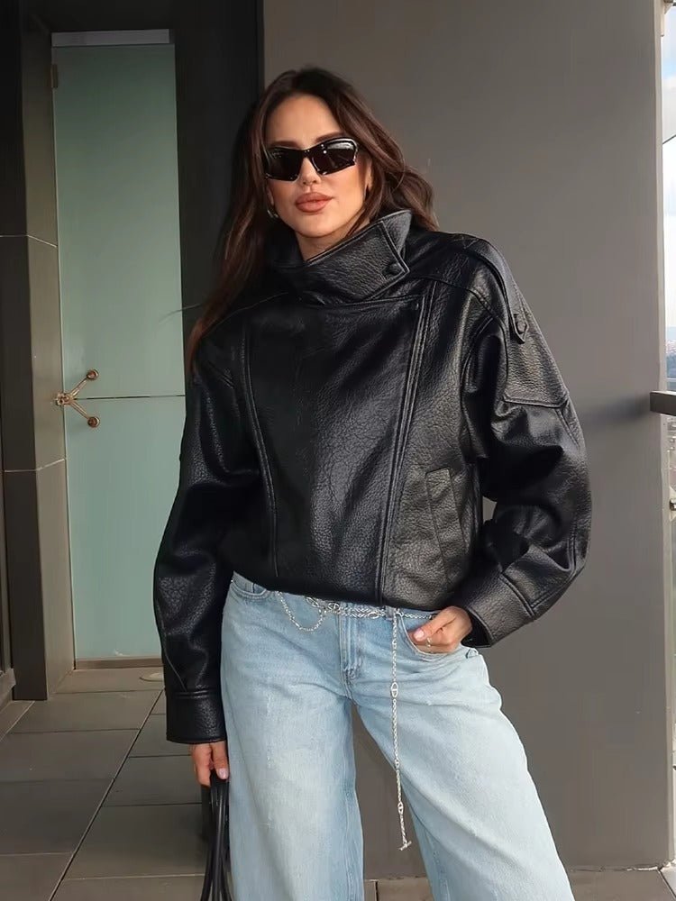 Carla Asymmetrical Leather Jacket