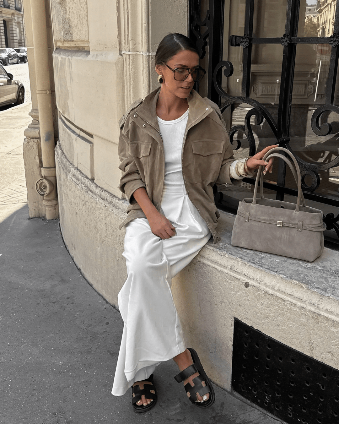 Charice High-Neck Suede Jacket