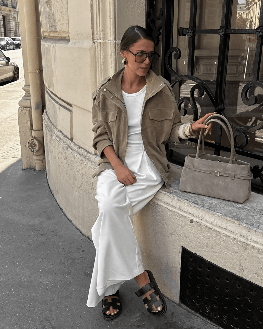 Charice High-Neck Suede Jacket