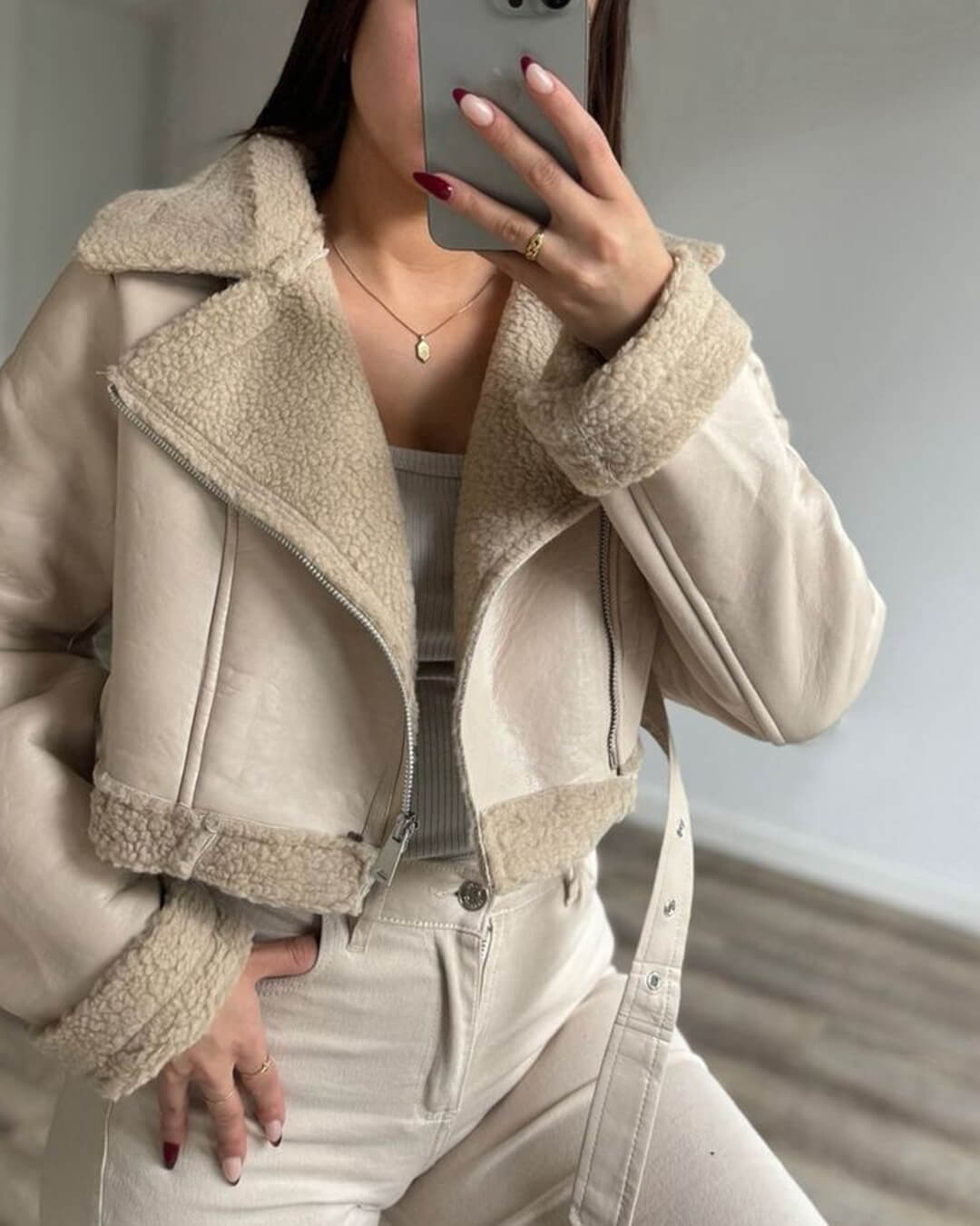 Cindy Suede Faux Fur Jacket